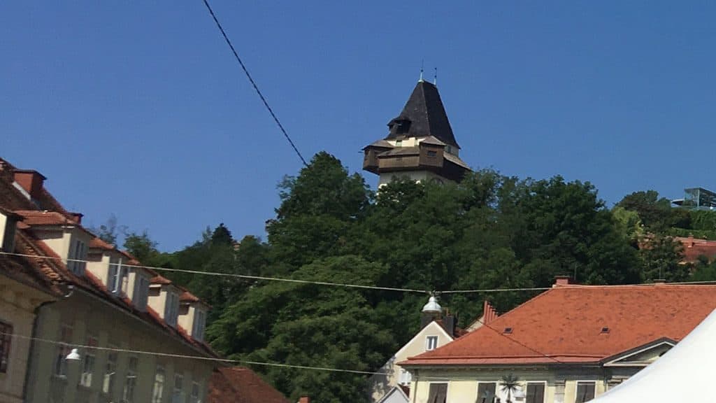 geocaching graz teamevent betriebsausflug uhrturm innenstadt