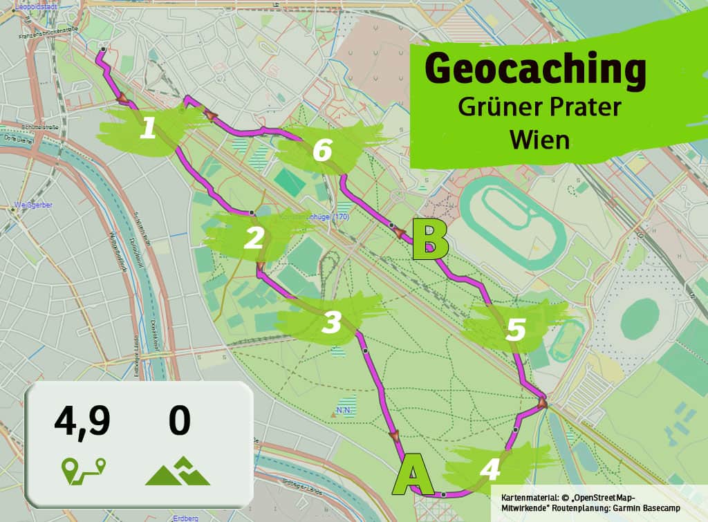 gruener prater wien teamevent teambuilding betriebsausflug geocaching karte uebersicht