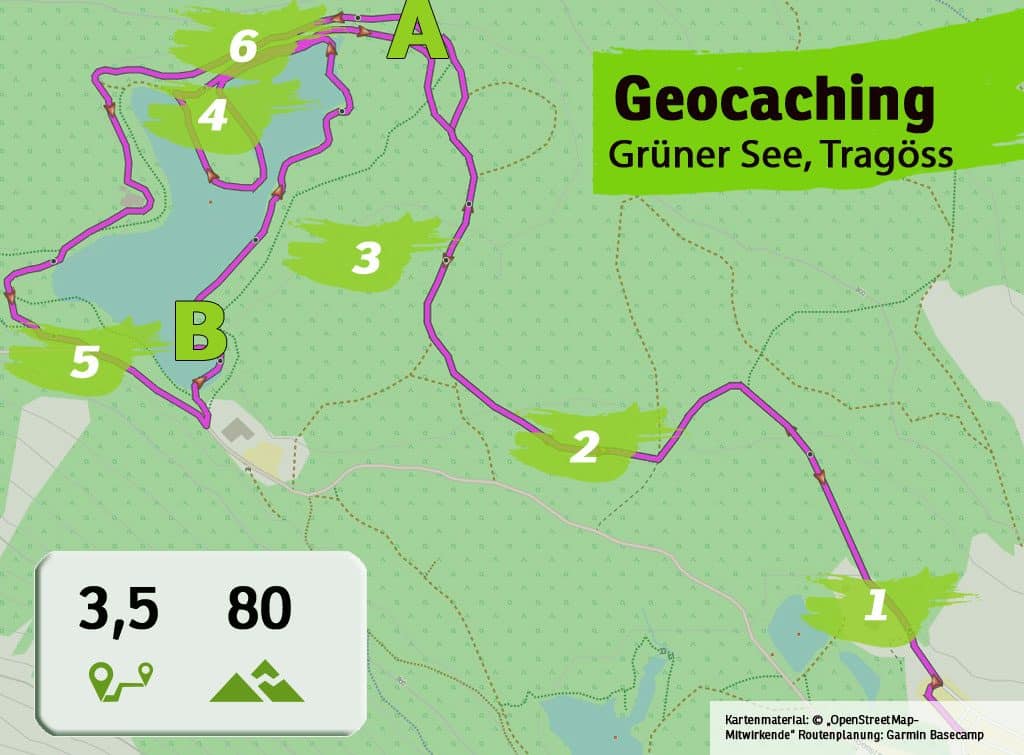 gruener see tragoess teamevent teambuilding betriebsausflug geocaching karte uebersicht