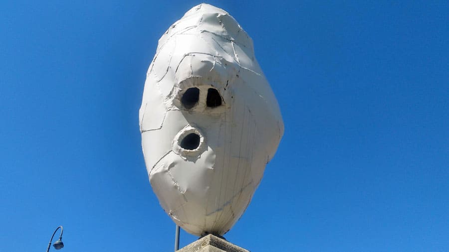 gesicht skulptur stadtpark brücke mumok geocaching innenstadt firmenausflug betriebsausflug bs